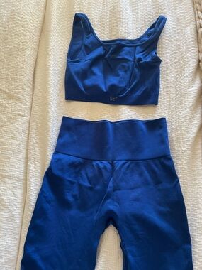 SET Active Royal Blue Seamless Sports Bra & High-Waist Leggings